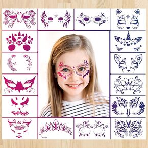 Sotpot 16 Pieces Face Stencils for Drawing Mask Painting Templates DIY Stencils for Wood Wall Home Decorations Party Favor Supplies