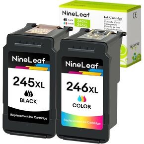 خرطوشة حبر سوداء NineLeaf 245XL بديلة لخرطوشة الحبر Canon PG245 PG245XL PG-245XL تعمل مع طابعات PIXMA MG2520 MG2522 IP2820 MX490 MX492 TR4520 TR4522 TS3322 TS3522 MG MX TR TS IP، 1PK