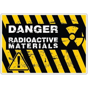 Radioactive Warning - Radiation Danger Nuke Vinyl Sticker Decal for Car Bumpers Windows - Laptop Skateboard Luggage Sticker for Truck Hardhat Stickers for Men and Woman 5"X4" sh74