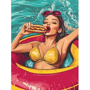Kaliosy 5D Diamond Art Kits for Adults Sexy Beauty by Number Kits, Diamond Painting Art Woman DIY Full Drill Crystal Craft Cross Stitch Embroidery Decoration (12x16 inch) 30x40 cm