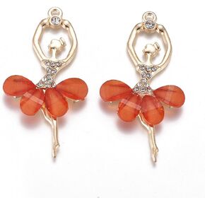 20pcs Ballet Charms Dancer Pendant Ballerina Pendants Crystal Rhinestone Charms Ballerina Ornaments Dancer Charms for DIY Earring Necklace Bracelet Keychain (Misty Rose)
