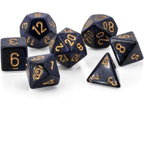 Chessex CHX25337 Dice-Speckled Golden Cobalt Set
