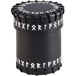 Q WORKSHOP Runic Black Leather Dice Cup