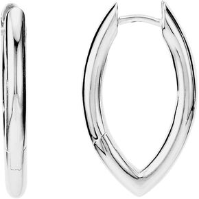 Solid 925 Sterling Silver Round Tube Hinged Hoop Earrings (24mm x 2.6mm)