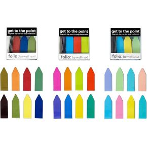 Get to The Point - Magnetic Slip-Over-The-Page Arrow Bookmarks (NEON,Pastel, Earth Tone) - 3 Boxes of 20 Arrow Line Book Marker Pack is Ideal for Men Women Teachers Librarians Teens & Kids!