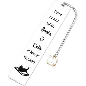 Cat Bookmark, Stainless Steel Kitten Bookmark Cute Bookmark Gift Funny Bookmark Book Lover Gifts with Gift Box Book Accessories for Women Men Kitty Lover Book Lover