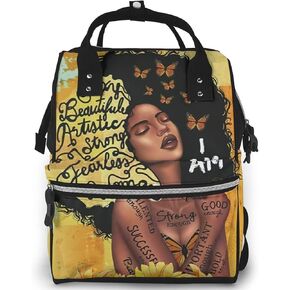 Laptop Backpack for Women, Christmas Gifts for Women, Nurse Bookbag, Art Backpack, Backpack Diaper Bag for Women, African American Backpack