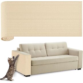 78.7"x15.8" Cat Scratching Mat, JOUXKOT Trimmable Cat Scratching Carpet, Cat Scratching Mat Self-Adhesive for Cat Scratching Post, DIY Climbing Cat Scratcher and Couch Furniture Protector