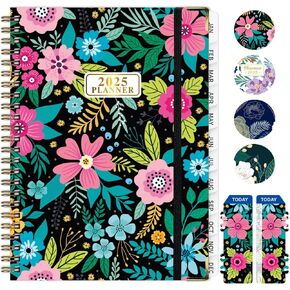 2025 Planner, Weekly and Monthly Planner from January 2025 - December 2025, Notebook Calendar Planner Agenda Planner with Tabs, Inner Pocket, Spiral Binding, Monthly Tab - A5 (6.3" x 8.5") Colorful