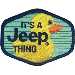 It's a Jeep Thing Duck with Stripes Iron On Patch | 4" x 3" Embroidered Patch for Clothes, Backpacks, Hats, Jackets, and Jeans (Heat Seal)