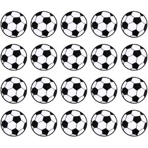 20pcs Soccer Iron-on Patches Embroidered Applique Patches Sewing Patches for Clothes Bags Jackets Jeans Hats Pants Backpacks (Soccer Ball)