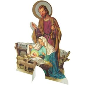 بطاقة عيد الميلاد من البطاقات الدائمة مع مشهد ميلاد العائلة المقدسة، بطاقات عيد الميلاد الكاثوليكية، بالجملة، حزمة من 10