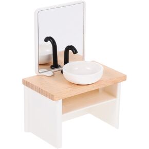 Vaguelly Dollhouse Bathroom Sink 1 12 Scale Basin Sink Wash Basin Cabinets Miniature Hand Sink for Bathroom Furniture Decoration Accessories