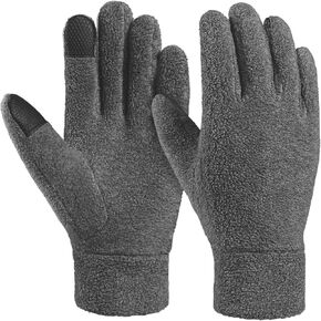 OZERO Winter Gloves Men Women - Touchscreen Thermal Polar Fleece with Elastic Cuff for Running | Drriving | Bike Cycling Black/Blue/Gray