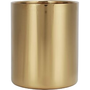 Pencil Cup Holder Stainless Steel Desk Organizer Flower Vases Pen Makeup Brush Container Home Decor(gold)