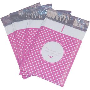 #2 Pink Dot (Packed with Love from Us to You) Poly Bubble Mailers 8.5x11 Padded Envelopes (10)