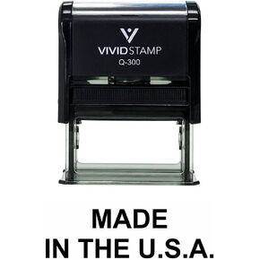 MADE in The U.S.A. Self Inking Rubber Stamp (Black Ink) - Large