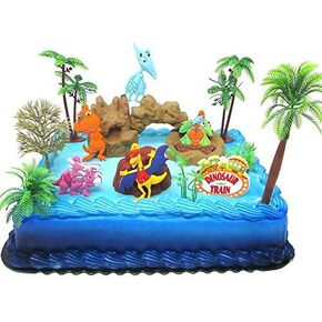 Dinosaur Train Birthday Cake Topper with Dinosaur Train Friends and Decorative Themed Accessories (Unique Design)
