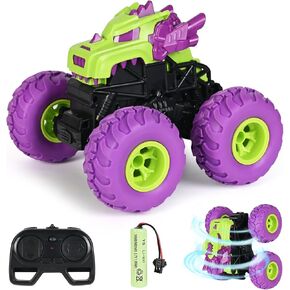 RC Monster Trucks,Dinosaur Remote Control Car,Stunt Cars for Boys,2.4Ghz All Terrain RC Cars,Car Toys for Kids,Toddlers,Child (Purple)