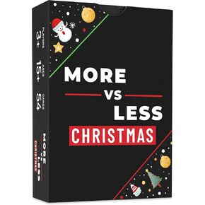 Christmas Card Game More vs Less - Family Games | Christmas Stocking Filler Games | Xmas Gift Ideas, Secret Santa Gifts | Holiday Party Games | Cards Games for Adults Parties | Age 15+