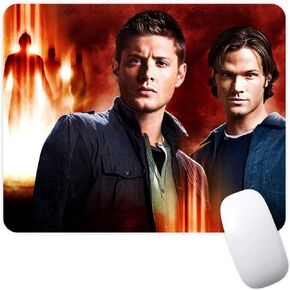 Supernatural Winchesters Sam Dean Castiel Angel TV Show Fantasy Horror Drama Magic Family Business Non-Slip Mousepad Gaming Computer Gaming Desktop Laptop Mouse Pad 7.1 x 8.7 inches