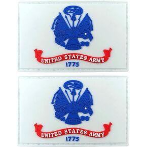 JBCD US Army 1775 Flag Patch Military Tactical Patch - PVC Rubber Hook and Loop Fastener Patch, 2 Pack