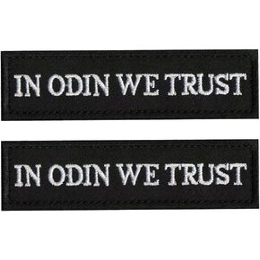 2 PCS AliPlus Viking Patches in Odin We Trust Valhalla Patch Embroidered Patches Tactical Morale Patch Hook and Loop(Black White)