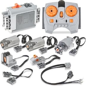 9-in-1 Technic-Motor-Kit Compatible with Lego, Power Functions Motor Set with M & L Motors, Remote Control, IR Receiver, AA Battery Box for STEM Project Moc Building Blocks