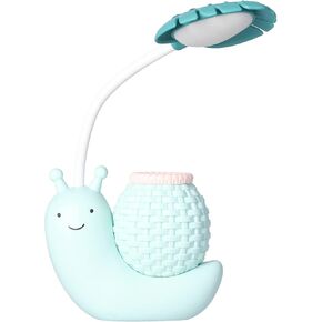 LED Desk Lamp with Pen Holder Cartoon Holder Table Lamp Multiple Function USB Charging Cute Desk Light for Students Kids(Pink)