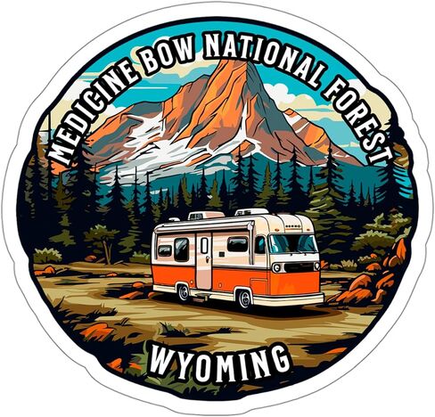 Medicine Bow National Forest Wyoming Sticker Decal Vinyl Small Waterproof for Water Bottle Mug Passport Book Scrapbook Notebook Laptop Tumbler Skateboard Computer Phone Size 4" Funny Gift ID44990 in Saudi Arabia