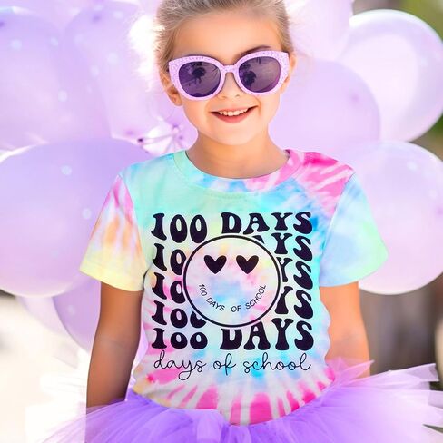 100 Days of School Shirt Boys Girls Kindergarten T-Shirt Letter Print Graphic Tshirt Teacher Gifts Tops Tee in Saudi Arabia