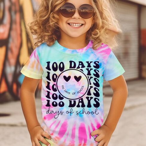 100 Days of School Shirt Boys Girls Kindergarten T-Shirt Letter Print Graphic Tshirt Teacher Gifts Tops Tee in Saudi Arabia