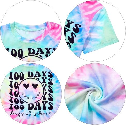 100 Days of School Shirt Boys Girls Kindergarten T-Shirt Letter Print Graphic Tshirt Teacher Gifts Tops Tee in Saudi Arabia
