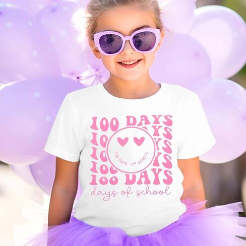 100 Days of School Shirt Boys Girls Kindergarten T-Shirt Letter Print Graphic Tshirt Teacher Gifts Tops Tee in Kuwait