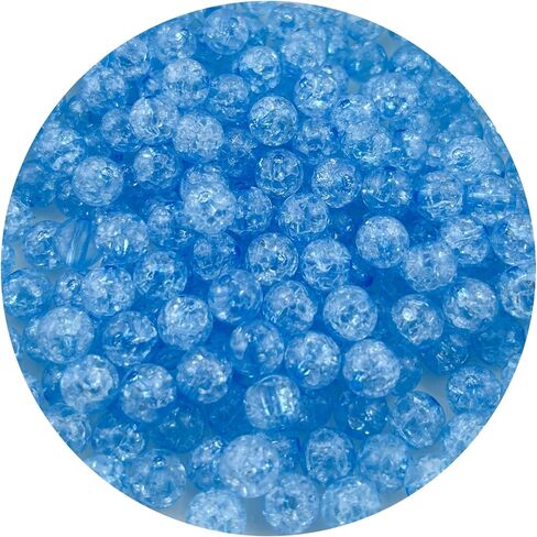 400pcs 8mm Acrylic Crackle Beads Round Crystal Acrylic Craft Beads with Hole for Jewelry Making Acrylic Round Beads for Bracelets Necklaces Jewelry Making(21-Pink) in Saudi Arabia