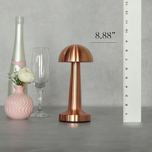 Simple Designs LD1081-WHT 8.88" Mushroom Magic Mini Metal Dimming & Rechargeable Cordless 4-Way Touch Sensor Dome Desk Lamp, White in Saudi Arabia