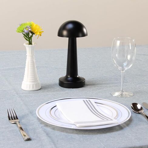 تصميمات بسيطة LD1081-CPR 8.88 بوصة مصباح مكتبي على شكل قبة معدنية قابلة لإعادة الشحن ومستشعر باللمس بأربعة اتجاهات، نحاس in Kuwait