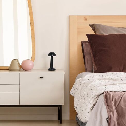 تصميمات بسيطة LD1081-CPR 8.88 بوصة مصباح مكتبي على شكل قبة معدنية قابلة لإعادة الشحن ومستشعر باللمس بأربعة اتجاهات، نحاس in Kuwait