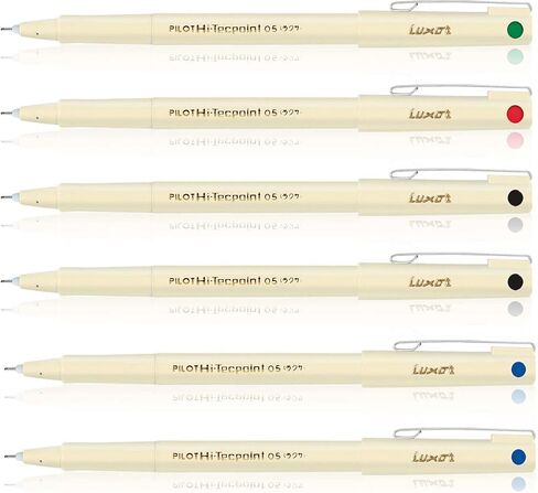 Pilot Hi-tecpoint 05 Pen (Blue/Black/Red/Green - Pack of 6) in Saudi Arabia