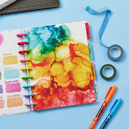 Avery Planner Dividers for Happy Planner 9-disc Classic Size Planners, 4-Tab Set, Amy Tangerine Watercolor Design, 1 Set (25497) in Saudi Arabia