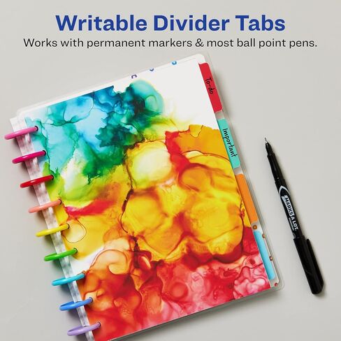Avery Planner Dividers for Happy Planner 9-disc Classic Size Planners, 4-Tab Set, Amy Tangerine Watercolor Design, 1 Set (25497) in Saudi Arabia