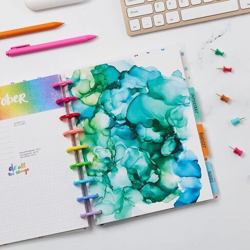 Avery Planner Dividers for Happy Planner 9-disc Classic Size Planners, 4-Tab Set, Amy Tangerine Watercolor Design, 1 Set (25497) in Saudi Arabia