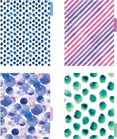 Avery Planner Dividers for Happy Planner 9-disc Classic Size Planners, 4-Tab Set, Amy Tangerine Watercolor Design, 1 Set (25497) in Saudi Arabia