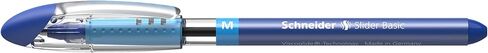 Schneider Slider Basic M (Medium) Ballpoint Pen, 1.0 mm, Transparent Barrel, Black Ink, Box of 10 Pens (151101) in Saudi Arabia