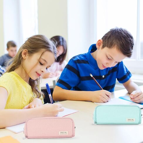 Large Capacity Pencil Case Pouch with 3 Compartment, Zipper Spacious Opening Pen Bag School Office Storage for Students Girls Boys Adults (Green) in Saudi Arabia