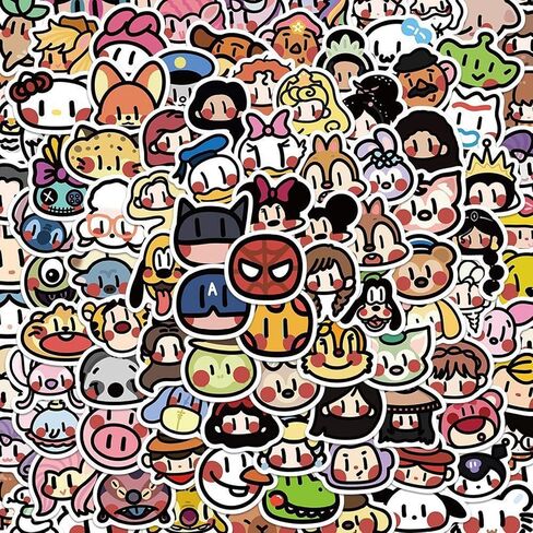 100 Pcs Cute Animal Stickers for Kids, Cute Stickers for Water Bottles, Vinyl Waterproof Stickers Laptop Sticker Pack Classroom Prizes Skateboard Stickers for Kids Teens Students in Kuwait
