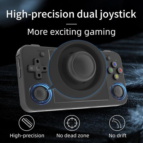 RG35XX H Emulator Handheld Handheld Game Console 5500+Game 3.5 inch IPS Retro Video Games Retro Game Machine Hand Held Classic Game Rechargeable Battery (Black) in Saudi Arabia