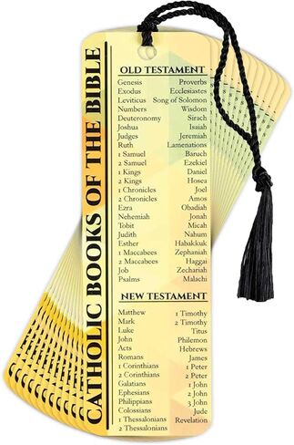 Dicksons Catholic Books of Bible Buttercup Cardstock Tassel Bookmark Tags Pack of 12 in Kuwait