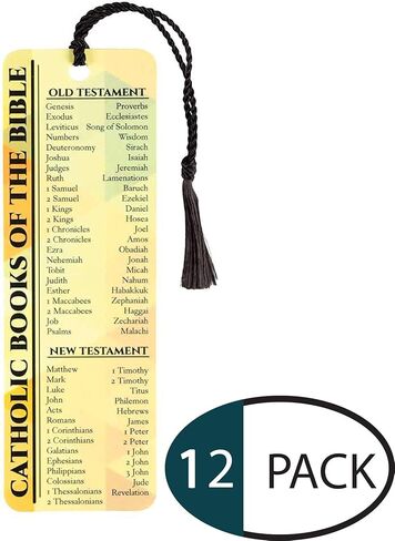 Dicksons Catholic Books of Bible Buttercup Cardstock Tassel Bookmark Tags Pack of 12 in Kuwait
