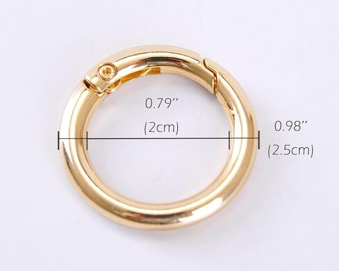 VanEnjoy 2/4/10/18/40 pcs O Ring for Purse Strap,1 inch Spring Rings for Handbag and Keys,2PCS Gold Hardware (φ1 IN-2PCS, Gold) in Saudi Arabia